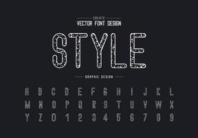 Texture font and grunge alphabet vector, Rough letter style typeface and number design vector