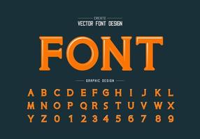 Highlights font and alphabet vector, Idea typeface letter and number design vector