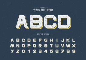 Texture Round font and alphabet vector, Design typeface letter and number, Graphic text on background vector