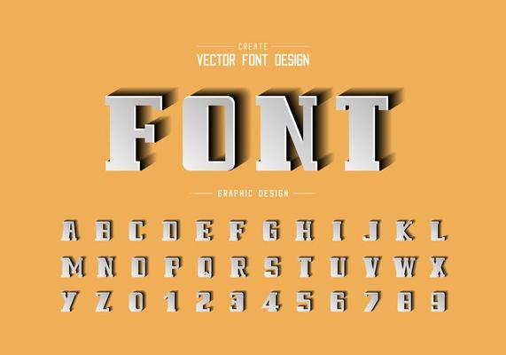 Paper cut font and bold alphabet vector, Script and number design, Graphic text on background
