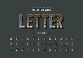 Halftone square font and alphabet vector, Digital letter typeface and number design vector