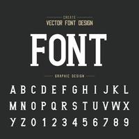 Font and alphabet vector, Writing style typeface letter and number design, graphic text on background vector