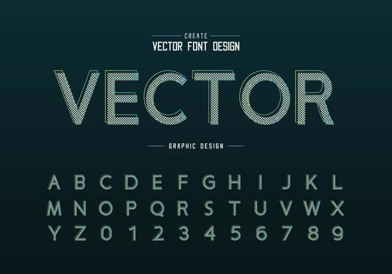 Pixel font and alphabet vector, Design typeface and number, Graphic text on background