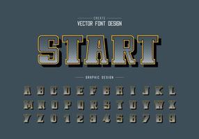 Halftone square bold Font and alphabet vector, Digital script and number design, Graphic text on background vector