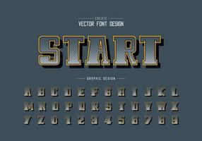 Halftone square bold Font and alphabet vector, Digital script and number design, Graphic text on background vector