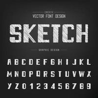 Font and alphabet vector, Bold typeface and number design, Graphic text on background vector