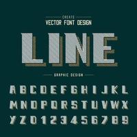 Line Bold Font Shadow and alphabet vector, Modern Typeface and letter number design, Graphic text on background vector