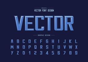 Font and alphabet vector, Bold Modern Typeface and letter number design, Graphic text on background vector