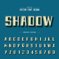 3D font and alphabet vector, Shadow bold typeface and number design, Graphic text on background vector