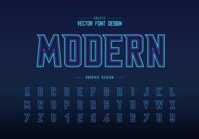 Double line font and alphabet vector, Modern Typeface and letter number design vector