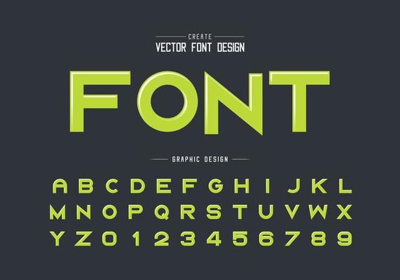 Highlights font and alphabet vector, Bold typeface letter and number design, Graphic text on background