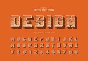 Line font and bold alphabet vector, Digital writing typeface and number design vector