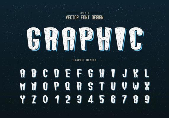 Texture Cartoon font and alphabet vector, Tall typeface letter and number design, Graphic text on background