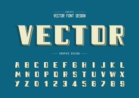 Bold Font and alphabet vector, Line Modern Typeface and letter number design, Graphic text on background vector