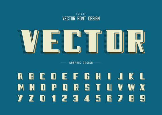 Bold Font and alphabet vector, Line Modern Typeface and letter number design, Graphic text on background