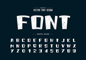 Texture font and grunge alphabet vector, Rough cartoon bold typeface and number design vector