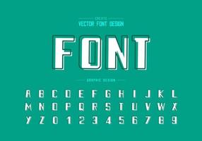 Font and alphabet vector, Bold typeface and number design, Graphic text on background vector