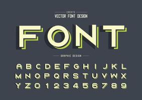 Font and alphabet vector, Line Bold typeface letter and number design, Graphic text on background vector