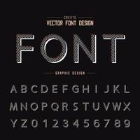 Font and alphabet vector, Line design typeface and number, Graphic text on background vector