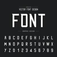 Font and alphabet vector, Modern Typeface and letter number design, Graphic text on background vector