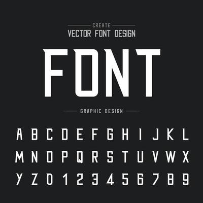 Font and alphabet vector, Modern Typeface and letter number design, Graphic text on background