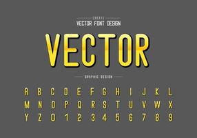 Reflective font and alphabet vector, Gradient letter style typeface and number design vector