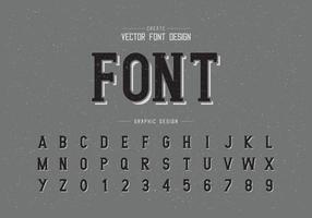 fuente de textura y vector alfabético, diseño de letras y números de estilo de escritura, texto gráfico en el fondo