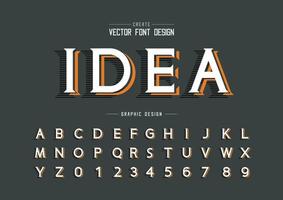 Font and alphabet vector, Line Idea typeface letter and number design, Graphic text on background vector