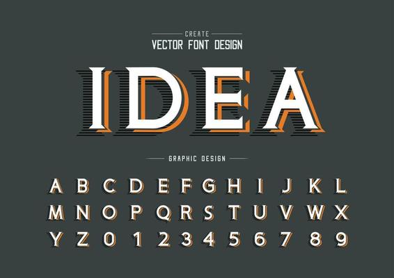 Font and alphabet vector, Line Idea typeface letter and number design, Graphic text on background