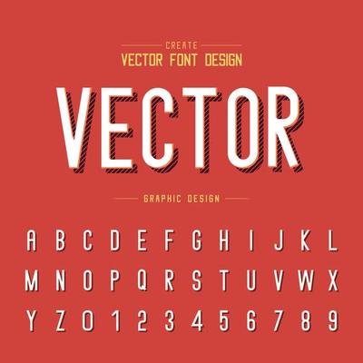 Font and alphabet vector, Style letter typeface and number design, Graphic text on background