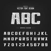 Sketch Bold Font and alphabet vector, Chalk Writing typeface and number design, Graphic text on background vector