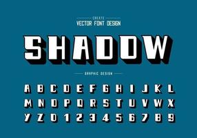 White shadow font and bold alphabet vector, Modern Typeface and letter number design vector