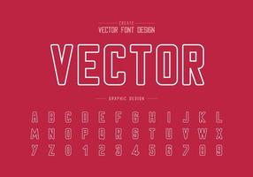 Line font and round alphabet vector, Typeface and letter number design, Graphic text on background vector