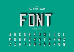 corte de papel de fuente y vector alfabético, tipografía moderna de guión y diseño de números de letras