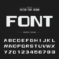 Bold Font and alphabet vector, Design typeface letter and number, Graphic text on background vector