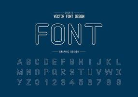 Line font and alphabet vector, Typeface letter and number design, Graphic text on background vector