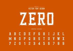 Font and line alphabet vector, Typeface and number design, Graphic text on background vector