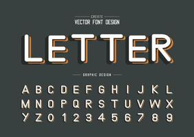 vector de fuente y alfabeto, diseño de letras y números tipográficos, texto gráfico en el fondo