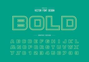 Double line font and bold alphabet vector, Design typeface letter and number vector