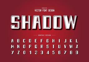 Black shadow font and bold alphabet vector, typeface and number design vector