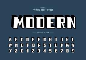Shadow bold font and alphabet vector, Modern Typeface and letter number design vector