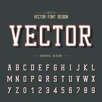 Font and alphabet vector, Typeface and number design, Graphic text on background vector