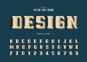 Bold Font and alphabet vector, Line Script and number design, Graphic text on background vector