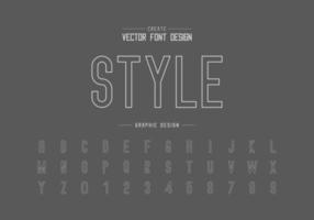 Line font and alphabet vector, Letter typeface and number design vector