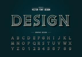 Halftone circle font and alphabet vector, Digital idea typeface letter and number design vector