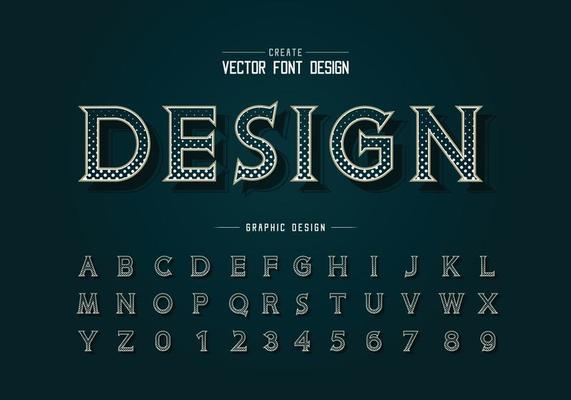 Halftone circle font and alphabet vector, Digital idea typeface letter and number design