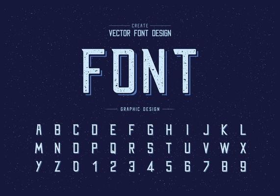 Texture Font and alphabet vector, Modern Typeface and letter number design, Graphic text on background