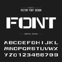 Tech Bold Font and alphabet vector, Technology Design typeface letter and number on background vector