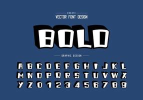 Shadow font and alphabet vector, Bold cartoon typeface and number design, Graphic text vector