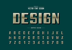 Reflective font and bold alphabet vector, Gradient typeface and number design vector